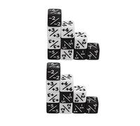 20Pcs 16mm Positive Negative Number Dice Black White Plastic Math Teaching Dice Counter for Kids Teachers Classroom Learning
