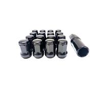 20pcs / 16pcs Black Wheel Nuts Closed End Bulge Acorn Lug Nuts m12x1.25,m12x1.5,height 31mm Wheel Nuts(16x Black M12x1.5)