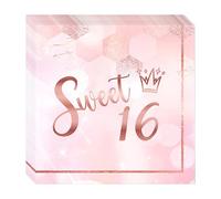 20Pcs 16th Birthday Napkins,Rose Gold Happy 16th Birthday Party Paper Serviettes Napkins,Sweet 16th Serviettes Tissue 16th Birthday Table Decorations,Table Napkin for Her 16th Birthdays Decorations