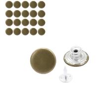 20pcs 17MM Brass Buttons for Jeans Bronze No Sew Jean Buttons for Bag/Clothes/Jeans Button Replacement