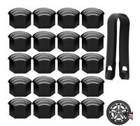 20Pcs 17mm Wheel Nut Covers,Black Hexagonal Lugnut Cover,with Removal Tool | Wheel Trims Bolt Caps,Rim Protectors Fit for Most Car Models,Automotive Exterior Accessories,PA Plastic Material