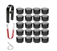 20PCS 17mm Wheel Nut Covers with Removal Tool Hexagonal Tire Nut Cover for Most Car Wheels, Car Cover Protective Caps Black