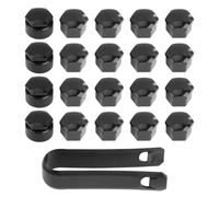 20pcs 17mm Wheel Nut Covers with Removal Tool, Universal Fit Hexagonal Wheel Nut Bolt Caps Hub Screw Covers for Most Vehicles, 16 Standard 4 Locking Ones, Wheel Trims Lug Nut Covers for Cars (Black)