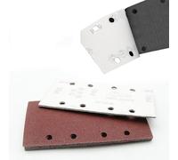 20pcs 185x93mm Flocked Sandpaper Sheets with 8 Holes, 80/180/240/320 Grit Rectangular Abrasive Paper for Polishing, Self-Adhesive Backing for Angle Grinders