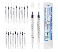 20Pcs 1ml Colostrum Syringe Plastic Syringes With Caps No Needle for Refilling and Measuring Liquids, Scientific Labs, Plant Watering, Pet Feeding ,Glue Applicator