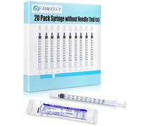 20pcs 1ml Colostrum Syringes with Caps, No Needle - Plastic Colostrum Collection Kit, Liquid Measuring & Dispensing, Colostrum Harvesting, Pet Feeding (20 Pack)