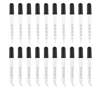 20Pcs 1ML Glass Graduated Pipettes with Soft Tips, Straight Elbow | Liquid Measurement in Science Labs and School with Rubber Head for Chemistry Experiments and Science Laboratory