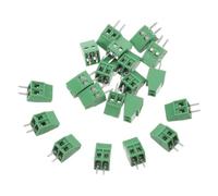 20pcs 2.54mm 2-pin Pcb Screw Terminal Connector Green Plastic | Modular Panel Mount Design, Single Screw Mechanism, Quick Wiring Fixation, Iec 60947-7-1, for Plc Control Panels