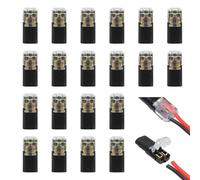 20PCS 2-Pin Electrical Wire Connectors Push Fit Solder-Free H-Type Quick Splice Connectors for 18-22 AWG Cables Small Plug-In Terminals with Locking Buckles for LED Speakers Outlets Lamps Switches