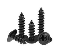 20pcs-200pcs/lot M1.4 M1.7 M2 M2.5 M3 M4 M5 Black Cross Round Head Self Tapping Screws With Washer(8mm,M2.6 50pcs)