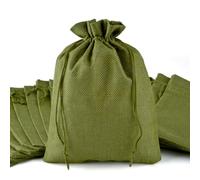 20pcs 20x30cm Green Hessian Bags, Reusable Small Gift Bags, Cotton Drawstring Pouch, Jewellery Pouches, Christmas Jute Bags,Suitable For Festival, Party, Wedding, Christmas