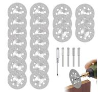 20PCS 22 mm Diamond Cutting Wheel Cut Off Discs for Dremel Rotary Tool, Diamond Cutting Discs for Dremel Rotary Tool with 4PCS 3mm Mandrel and 1PCS Screwdriver for Metal Stone Glass Cutting