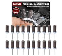 20pcs 240 Grits Sanding Drums Sandpaper Sticks Set with 1/8"(3mm) Shank for Dremel Rotary Tool, Aluminum Oxide Sanding Bits kit Meet More Needs for Metal Rust Removal/Jade Polishing/Stone Grinding
