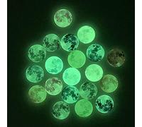 20Pcs 25mm Glow in the Dark Glass Moon Lunar Round Dome Glass Cabochons Flatback for DIY Craft Necklace Bracelet Pendant Making Beads