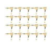 20pcs 3.5mm 90 Degree Audio Adapter, L - Shaped Right Angle Headphone Plug, Gilded Metal Elbow Jack for Tight Spaces, Compatible with Smartphones Laptops Home Stereo