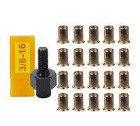 20pcs 3/8-16 Rivet Nuts with Hand Rivet Nut Tool Set, Manual Rivnut Tool, Hand Nut Riveter Accessory for Simple Install (3/8-16)