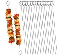 20PCS 304 BBQ Metal Skewers Stainless Steel,Reusable & Durable