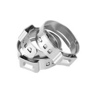 20Pcs 304 Stainless Steel Quick-Install Ear-Type Single Ear Non-Perforated Hose Clamps Clip(23.9-27.1mm)