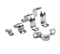 20Pcs 304 Stainless Steel Thickened Tube Card U Type Water Pipe Clamp Horseback Saddle Bracket for Pipe Tube(25mm)