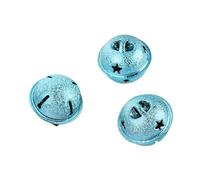 20pcs 30mm Copper Round Bell DIY Hanging Keyring Ornaments Christmas Decoration Handmade Bells Crafts Accessories for Wedding,Decoration(Sky Blue)