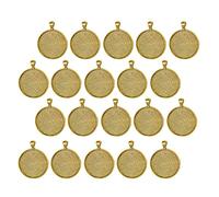 20pcs 30mm Round Blank Bezel Pendant Tray Base Settings for Jewelry Making DIY Findings, Metal Charms for Bracelets, Pandora, Nomination, Crocs, Nail Art- Golden