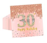 20Pcs 30th Birthday Napkins Rose Gold,Happy 30th Serviettes Rose Gold Napkins for Women,Paper Tableware Set 30thBirthday Decorations for Her Birthday Gifts,30thBirthday Party Decoration