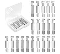 20Pcs 32mm Furniture Connecting Fittings, Galvanized Iron Thread Bolts Dowels Screws, 6mm Thread Dia Metal Dowel Fittings Fasteners for Cabinet Drawer Dresser and Wardrobe Panel Connecting, Silver