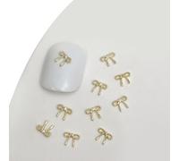 20pcs 3D Metal Nail Charms Bowknot Nail Decorations, 02gold | 3D Metal Nail Embellishments for Individual Styles and Unique and Beautiful Nail Accessories for Women