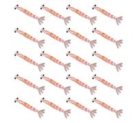 20Pcs 3D Shrimps Artificial Baits Glitter for Saltwater Fishing | Mini Shrimp Lure Multi-Segmented Four-Leaf Tail Design Targeting Bass and Predatory Fish for Stream Fisher