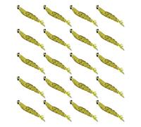 20Pcs 3D Shrimps Artificial Baits Glitter for Saltwater Fishing | Mini Shrimp Lure Multi-Segmented Four-Leaf Tail Design Targeting Bass and Predatory Fish for Stream Fisher