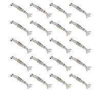 20Pcs 3D Shrimps Artificial Baits Glitter for Saltwater Fishing | Mini Shrimp Lure Multi-Segmented Four-Leaf Tail Design Targeting Bass and Predatory Fish for Stream Fisher