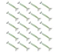 20Pcs 3D Shrimps Artificial Baits Glitter for Saltwater Fishing | Mini Shrimp Lure Multi-Segmented Four-Leaf Tail Design Targeting Bass and Predatory Fish for Stream Fisher