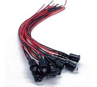 20pcs 3V 5V 12V 24V DC 3mm/5mm Red/Green/Blue/RGB Round Pre-Wired Water Clear LED with Plastic Holder-5mm 5v_uv with Holder