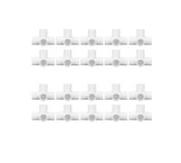 20Pcs 4 Way PVC Fittings 25mm Inner Diameter Elbow Fitting Pipe Connector for Water Pipes Greenhouse Pipe Joints White