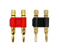 20PCS 4mm Double Banana Plug Test Wire Connector - Solder-Free Lantern Head & Gold Plated Terminal Connector(Red10Pcs Black10Pcs)