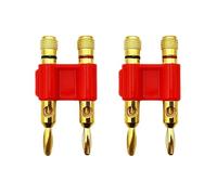 20PCS 4mm Double Banana Plug Test Wire Connector - Solder-Free Lantern Head & Gold Plated Terminal Connector(Red 20Pcs)