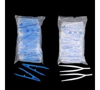 20pcs 50pcs 100pcs Disposable medical Polystyrene resin tweezers plastic dressing clips v-shaped tweezers (Size : White 20pcs)
