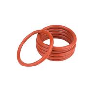 20pcs 53.6x58.84x2.62mm Red Silicone Waterproof Sealing O-rings, ID 53.6mm, OD 58.84mm, CS 2.62mm