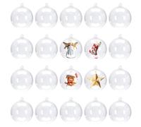 20Pcs 5cm Empty Clear Baubles to Fill,Clear Plastic Baubles for Crafting,Fill Your Own Bauble,Christmas Tree Decorations Ball,Christmas Fillable Bauble for DIY Craft New Years Xmas Ornament Home Decor