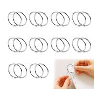 20PCS 5cm Large Ring Binders 2 Inch Silver Binder Rings Heavy Duty Keychain Book Rings Loose Circle Loops Metal Rings for Craft Cards Photos Files Keyring Home School Office Binding Rings