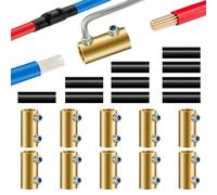 20PCS 6-10AWG 6-10Gauge Wire Connector Nut Kit, 80Amp Screw Quick Wiring Connection Terminal, Splicing Quick Wire Terminal, Circuit Wire Butt Bras Connector with Screws Heat Shrink Tube Wrench