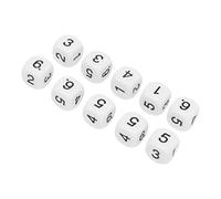 20PCS 6 Sided Number Dice Plastic Round Corner Polyhedral Set for Numeral Teaching Board Games Education Through Entertainment Clear Numbers Durable Premium Material Early Childhood Math Activities