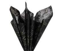 20pcs 60x60cm Cotton Candy Lined Bouquet Wrapping Paper Rose Printed Cotton Papers Flower Colored Floral Packaging Sheet For Boys Girls(Black)