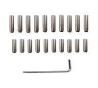 20Pcs 6mm 8mm Length Guitar Saddles Bridge Screws & Wrench Stainless Steel Height Adjustment Screws For Electric Guitar Stainless Steel Guitar Bridge Saddles Height Adjustment Screws
