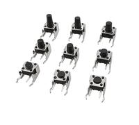 20Pcs 6x6 PCB Momentary Tactile Tact Push Button 4-Pin Self-reset Switch Right Angle With stent 6 * 6 * 4.3/4.5/5/6/7/7.5/8/9/10mm(6x6x9mm)