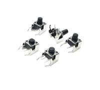 20Pcs 6x6 PCB Momentary Tactile Tact Push Button 4-Pin Self-reset Switch Right Angle With stent 6 * 6 * 4.3/4.5/5/6/7/7.5/8/9/10mm(6X6X10MM)
