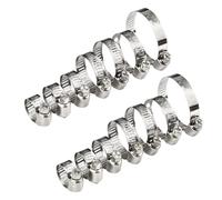 20pcs 8-32mm Pipe Clamps Stainless Steel Hose Clips Fuel Worm Drive Durable Anti-Oxidation(8-12mm)