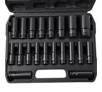 20PCS 8-32mm Socket 1/2 Drive, 1/2 Inch Impact Metric 6-Point Deep Axle Nut Socket Set, CR-V for Easy Removal of Axle Shaft Nuts Automotive Trucks Tractors Engines Repairing DIY Mechanic Tool