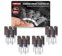 20pcs 800 Grits Sanding Drums Sandpaper Sticks Set with 1/8"(3mm) Shank for Dremel Rotary Tool, Aluminum Oxide Sanding Bits kit Meet More Needs for Metal Rust Removal/Jade Polishing/Stone Grinding