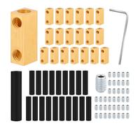 20pcs 8AWG Wire Connectors, 20Amp Wire Crimp Splicing Kit Quick Connection Terminal with Screws and Shrink Tubes Brass 8 AWG Wire Connector Nut Kit Yellow Circuit Terminals for Electronic Industry